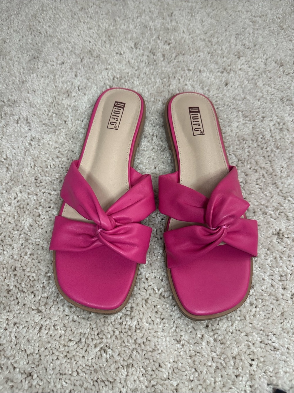 Hot Pink Knot Slide Sandals